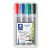 Flipchart marker, 2 mm, kúpos, STAEDTLER "Lumocolor 356", 4 különböző szín