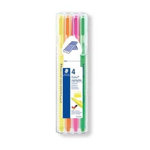 Szövegkiemelő készlet, 1-4 mm, STAEDTLER "Triplus 362", 4 különböző szín