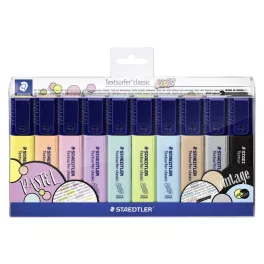   Szövegkiemelő készlet, 1-5 mm, STAEDTLER "Textsurfer Classic Pastel 364 C", 10 különböző szín