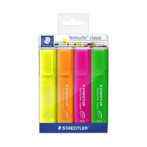 Szövegkiemelő készlet, 1-5 mm, STAEDTLER "Classic 364", 4 különböző szín