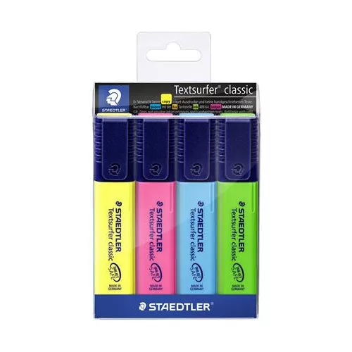 Szövegkiemelő készlet, 1-5 mm, STAEDTLER "Textsurfer Classic 364", 4 különböző szín