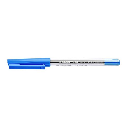 Golyóstoll, 0,5 mm, kupakos, STAEDTLER "Stick 430 M", kék