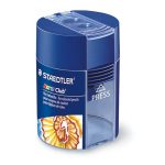 Hegyező, kétlyukú, tartályos, STAEDTLER "Noris 512 F", kék