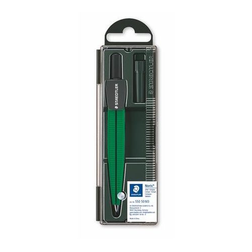 Körző, heggyel, STAEDTLER "Noris 550", metál zöld
