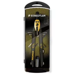   Körző készlet, precíziós, 3 darabos, STAEDTLER "Norix® 555", sárga