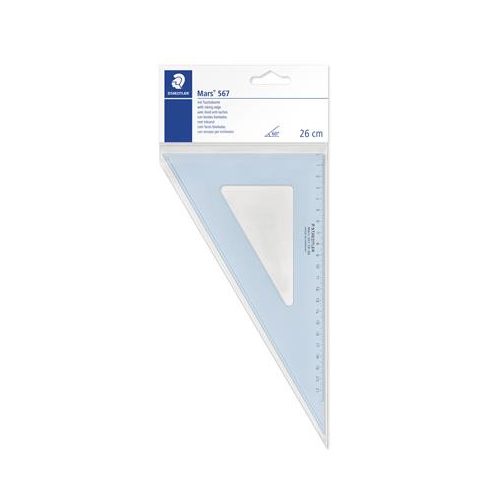 Háromszög vonalzó, műanyag, 60°, 25 cm, STAEDTLER "Mars 567", átlátszó kék