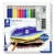 Akvarell ceruza készlet, ecsettel, radírral, hegyezővel, grafitceruzával, STAEDTLER® "146 10C", 12 különböző szín