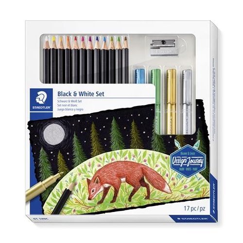 Színes ceruza készlet, hatszögletű, hegyezővel, dekormarkerrel, STAEDTLER "149 C", 12 különböző