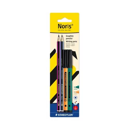 Grafitceruza és tűfilc készlet, STAEDTLER "Noris® colour edition set", narancs+zöld tűfilc