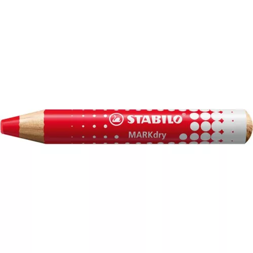 Táblaceruza fehértáblához, flipchartpapírhoz, kúpos, STABILO "MARKdry", piros