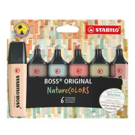   Szövegkiemelő készlet, 2-5 mm, STABILO "BOSS original NatureColors", 6 különböző szín