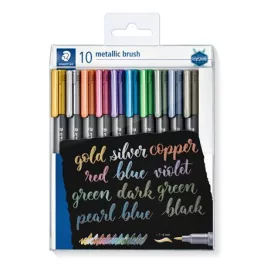   Dekormarker, 1-6 mm, kúpos, STAEDTLER "8321", 10 különböző metál szín
