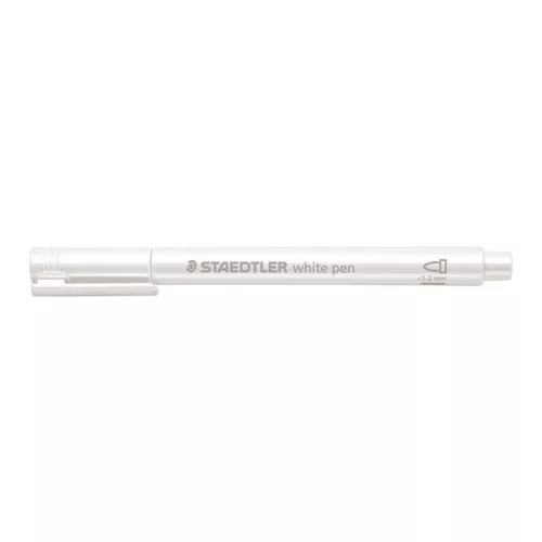 Dekormarker, 1-2 mm, kúpos, STAEDTLER "8323", fehér
