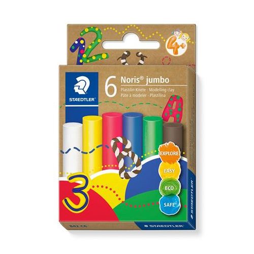 Modellező gyurma készlet, STAEDTLER "Noris® jumbo 842", 6 különböző szín
