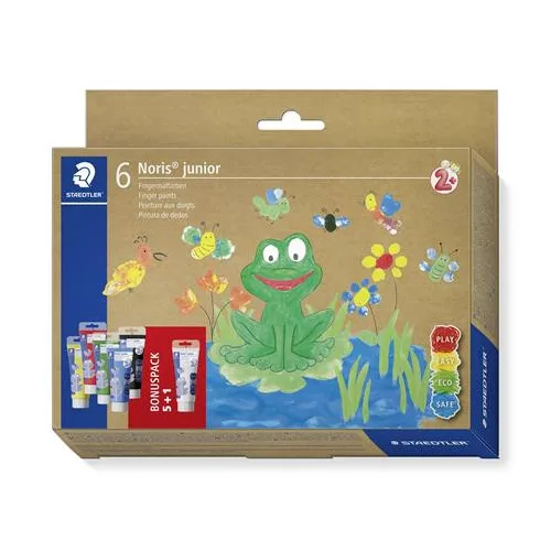 Ujjfesték, STAEDTLER "Noris Junior 881", 6 különböző szín