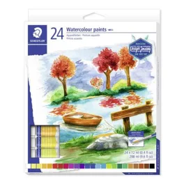   Akvarell festék, tubusos, STAEDTLER "8880", 24 különböző szín