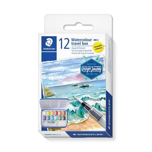 Vízfesték, 12 darabos, STAEDTLER "Noris 888 Design Journey"