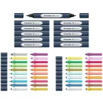 Kétvégű marker készlet, 52 darabos, SCHNEIDER "Paint-It 040 Twin marker Set 1", 20 különböző szín
