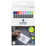Ecsetirón készlet, hajlékony heggyel, SCHNEIDER "Paint-It 070", 10 különböző szín