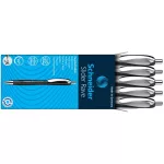 Golyóstoll, 0,7 mm, nyomógombos, SCHNEIDER "Slider Rave XB", fekete-fehér, kék