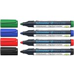 Tábla- és flipchart marker készlet, 2-3 mm, kúpos, SCHNEIDER "Maxx 290", 4 különböző szín