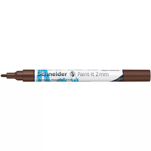 Dekormarker, akril, 2 mm, SCHNEIDER "Paint-It 310", barna
