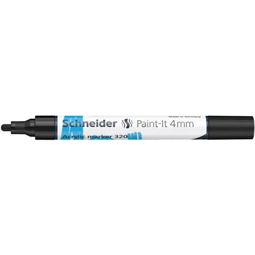 Dekormarker, akril, 4 mm, SCHNEIDER "Paint-It 320", fekete