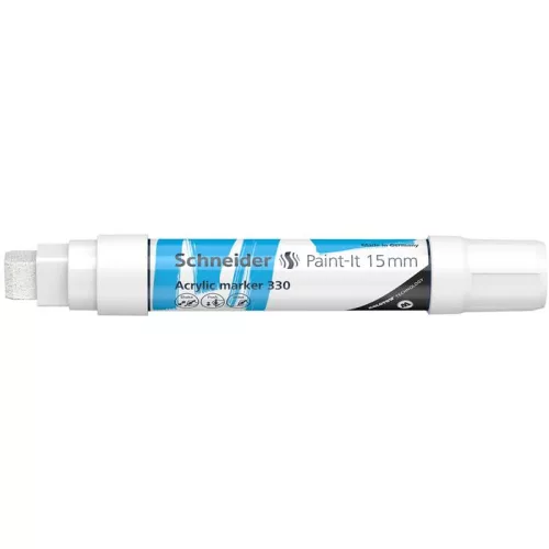 Dekormarker, akril, 15 mm, SCHNEIDER "Paint-It 330", fehér