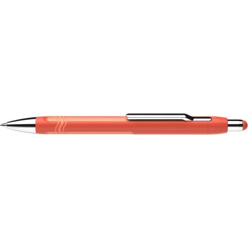 Golyóstoll, 0,7 mm, nyomógombos, érintőképernyőhöz, narancs tolltest, SCHNEIDER "Epsilon XB", kék