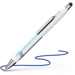 Golyóstoll, 0,7 mm, nyomógombos, érintőképernyőhöz, fehér-kék tolltest, SCHNEIDER "Epsilon Touch XB", kék