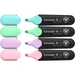 Szövegkiemelő készlet, 1-5 mm, SCHNEIDER "Job Pastel", 4 különböző pasztell szín