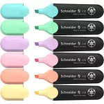 Szövegkiemelő készlet, 1-5 mm, SCHNEIDER "Job Pastel", 6 különböző pasztell szín