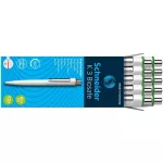 Golyóstoll, 0,5 mm, nyomógombos, SCHNEIDER "K3 Biosafe", zöld