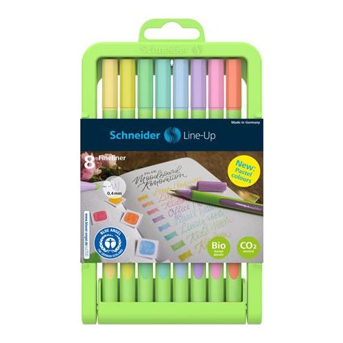 Tűfilc készlet, 0,4 mm, SCHNEIDER "Line-Up Pastel", 8 különböző pasztell szín