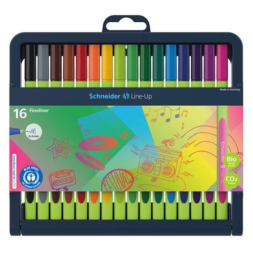 Tűfilc készlet, 0,4 mm, SCHNEIDER "Line-Up", 16 különböző szín