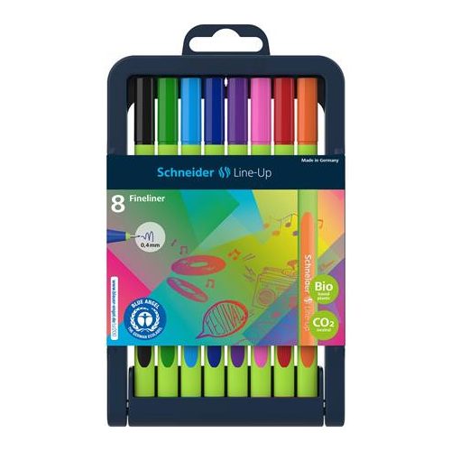Tűfilc készlet, 0,4 mm, SCHNEIDER "Line-Up", 8 különböző szín