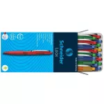Golyóstoll, 0,5 mm, nyomógombos, SCHNEIDER "Loox", kék