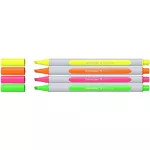 Szövegkiemelő toll készlet, 1-4 mm, SCHNEIDER "Shine-Up", 4 különböző szín