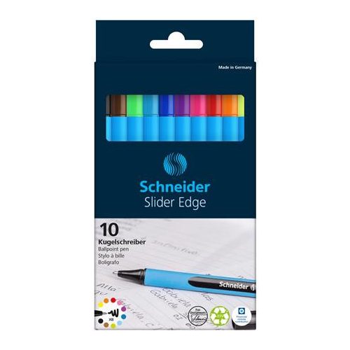 Golyóstoll készlet, 0,7 mm, kupakos, SCHNEIDER "Slider Edge XB", vegyes színek