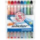 Golyóstoll készlet, 0,7 mm, kupakos, SCHNEIDER "Slider Basic XB", vegyes színek