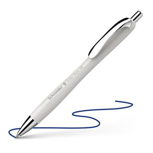 Golyóstoll, 0,7 mm, nyomógombos, SCHNEIDER "Slider Rave XB", ezüst szürke