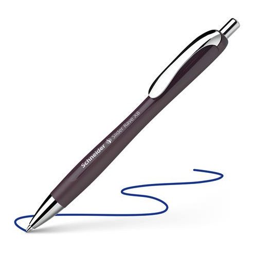 Golyóstoll, 0,7 mm, nyomógombos, SCHNEIDER "Slider Rave XB", szilva lila