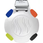 Golyóstoll, 0,5 mm, nyomógombos, négyszínű, SCHNEIDER "Take 4 Neon", narancs-fehér