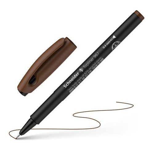 Tűfilc, 0,4 mm, SCHNEIDER "Topliner 967", barna