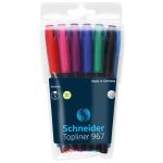 Tűfilc készlet, 0,4 mm, SCHNEIDER "Topliner 967", 6 különböző szín