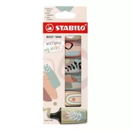   Szövegkiemelő készlet, 1-4 mm, STABILO "Boss Mini Nature vibes", 6 különböző szín