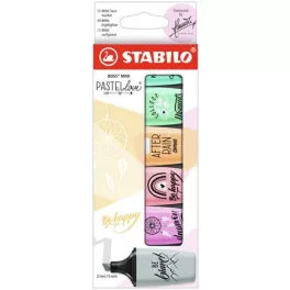   Szövegkiemelő készlet, STABILO, "Boss Mini Pastellove", 6 különböző szín