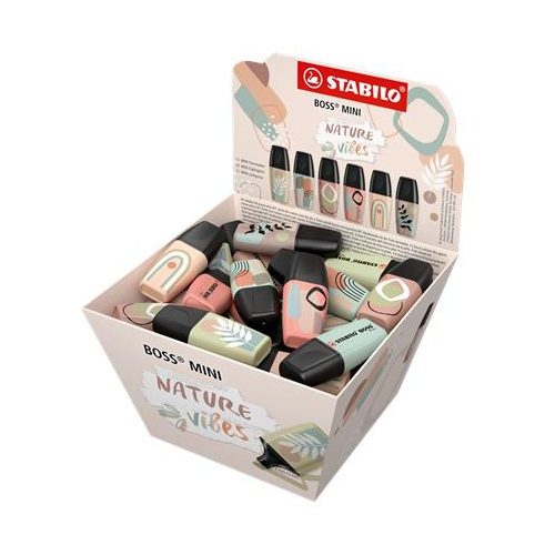 Szövegkiemelő display, 1-4 mm, STABILO "Boss Mini Nature vibes", 50 darabos