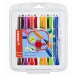 Filctoll készlet, 1 mm, STABILO "Cappi", 12 különböző szín