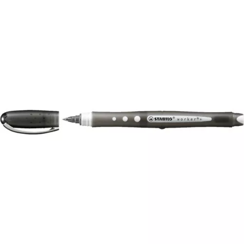 Rollertoll, 0,5 mm, STABILO "Worker+Colorful", fekete